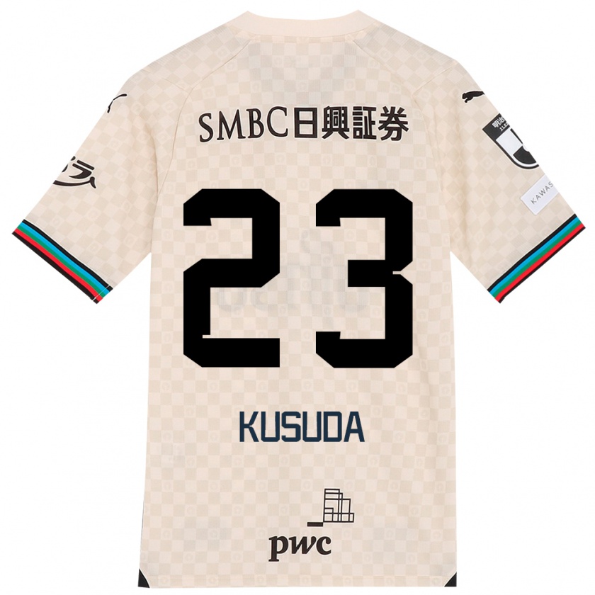 Kandiny Niño Camiseta Haruki Kusuda #23 Blanco Gris 2ª Equipación 2024/25 La Camisa Chile