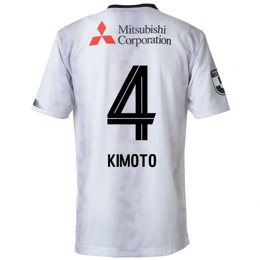 Kandiny Niño Camiseta Yasuki Kimoto #4 Blanco Negro 2ª Equipación 2024/25 La Camisa Chile