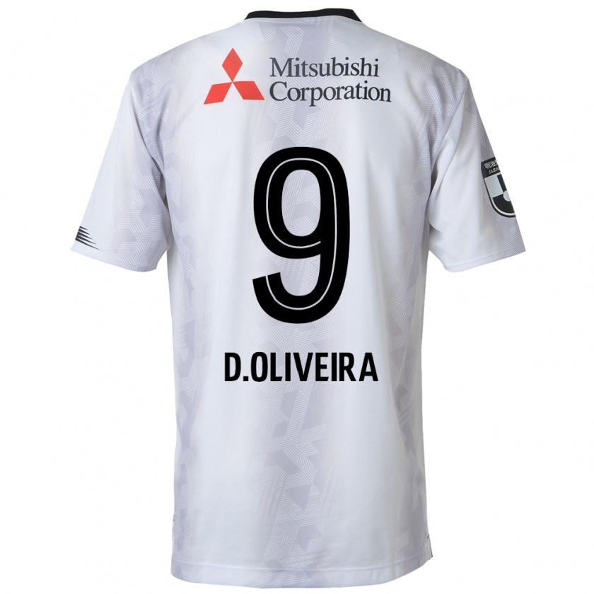 Kandiny Niño Camiseta Diego Oliveira #9 Blanco Negro 2ª Equipación 2024/25 La Camisa Chile