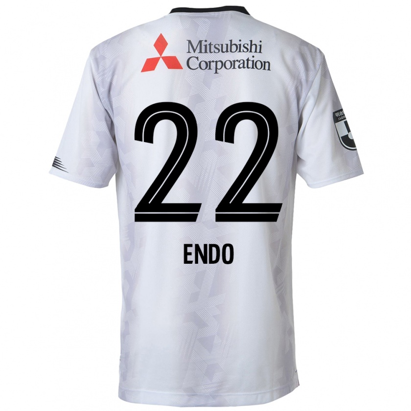 Kandiny Niño Camiseta Keita Endo #22 Blanco Negro 2ª Equipación 2024/25 La Camisa Chile