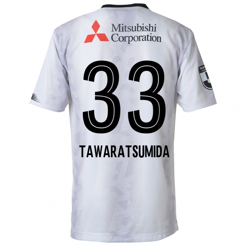 Kandiny Niño Camiseta Kota Tawaratsumida #33 Blanco Negro 2ª Equipación 2024/25 La Camisa Chile