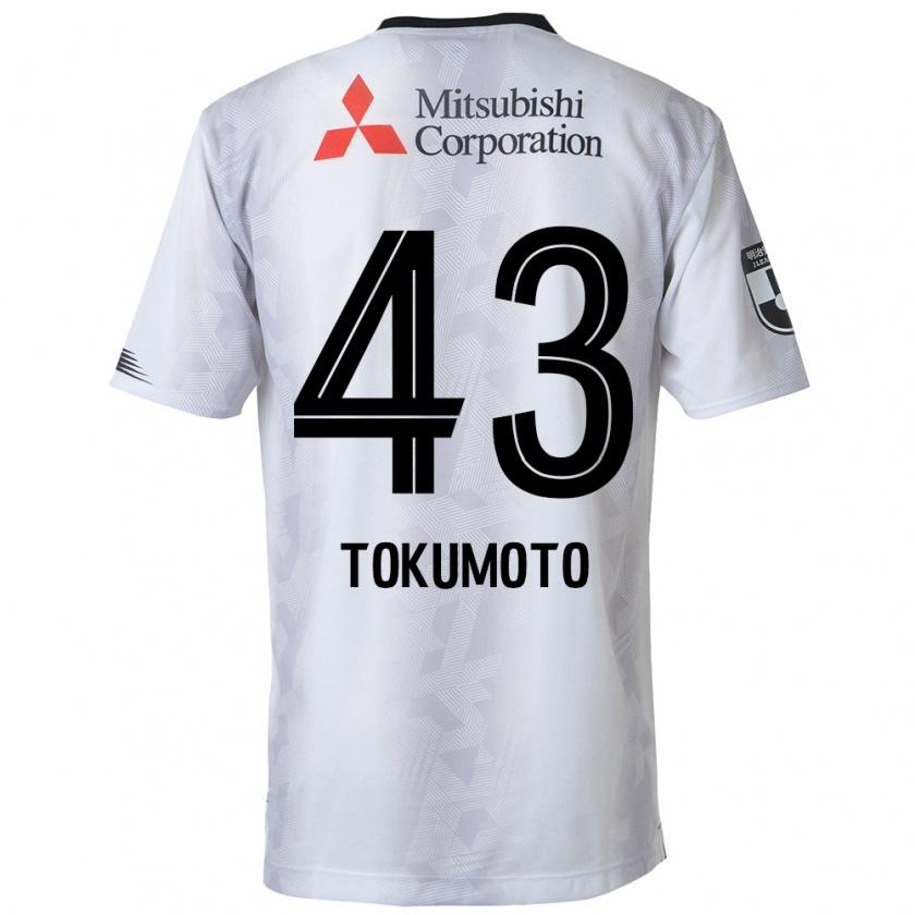 Kandiny Niño Camiseta Shuhei Tokumoto #43 Blanco Negro 2ª Equipación 2024/25 La Camisa Chile