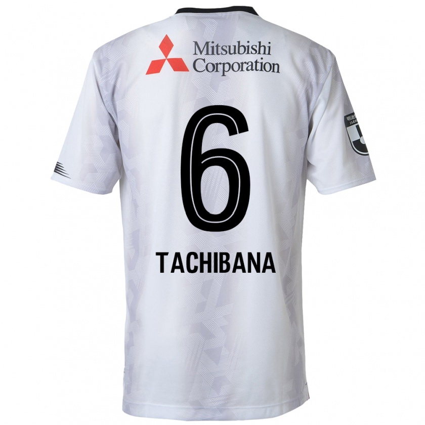 Kandiny Niño Camiseta Keigo Tachibana #6 Blanco Negro 2ª Equipación 2024/25 La Camisa Chile