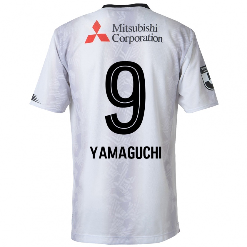 Kandiny Niño Camiseta Taiyo Yamaguchi #9 Blanco Negro 2ª Equipación 2024/25 La Camisa Chile