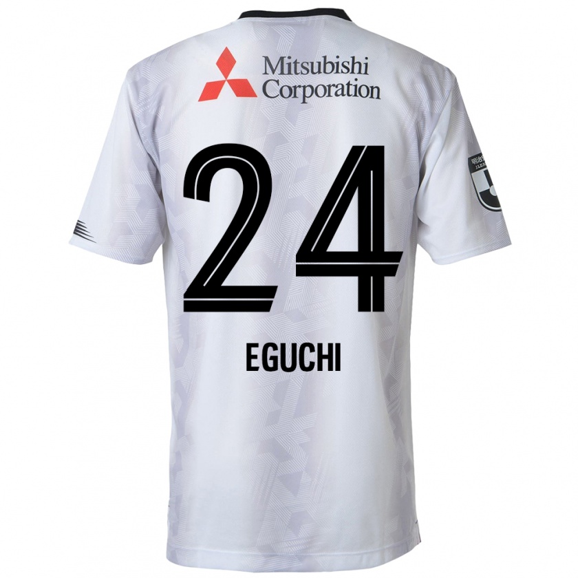 Kandiny Niño Camiseta Kaito Eguchi #24 Blanco Negro 2ª Equipación 2024/25 La Camisa Chile