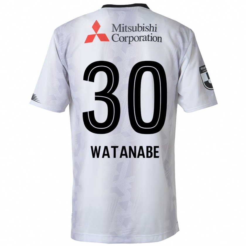 Kandiny Niño Camiseta Matthew Watanabe #30 Blanco Negro 2ª Equipación 2024/25 La Camisa Chile