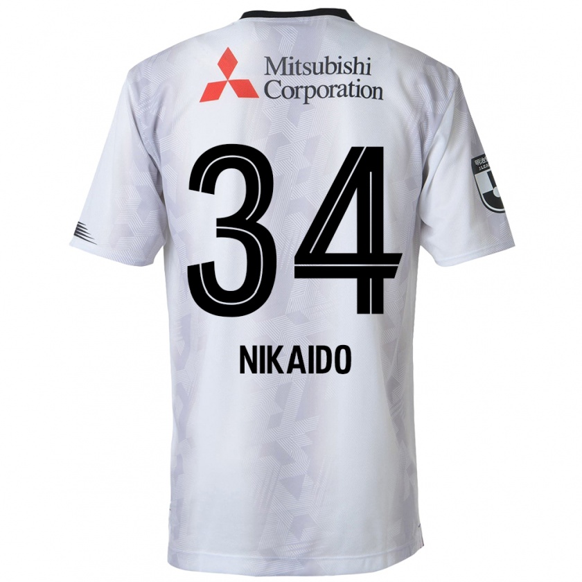 Kandiny Niño Camiseta Rintaro Nikaido #34 Blanco Negro 2ª Equipación 2024/25 La Camisa Chile