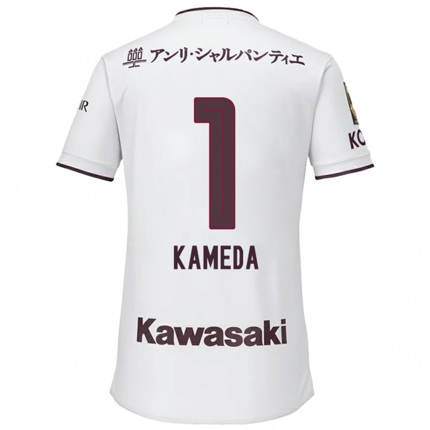 Kandiny Niño Camiseta Taiga Kameda #1 Blanco Rojo 2ª Equipación 2024/25 La Camisa Chile