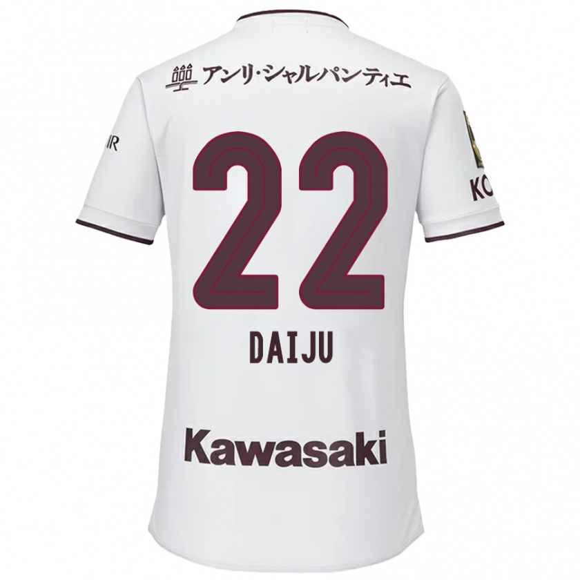 Kandiny Niño Camiseta Daiju Sasaki #22 Blanco Rojo 2ª Equipación 2024/25 La Camisa Chile