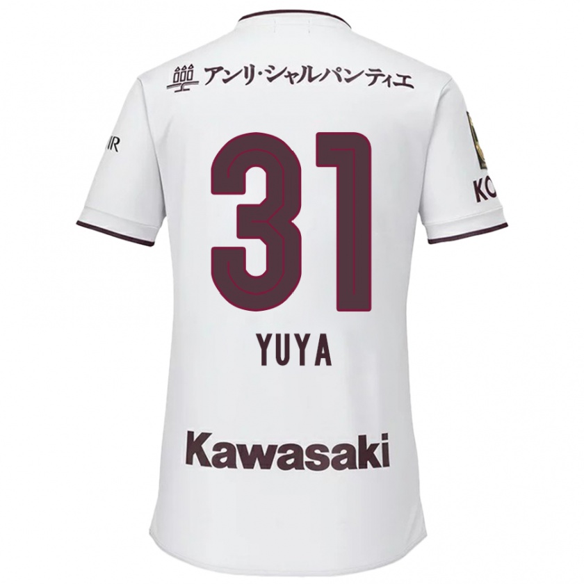 Kandiny Niño Camiseta Yuya Nakasaka #31 Blanco Rojo 2ª Equipación 2024/25 La Camisa Chile