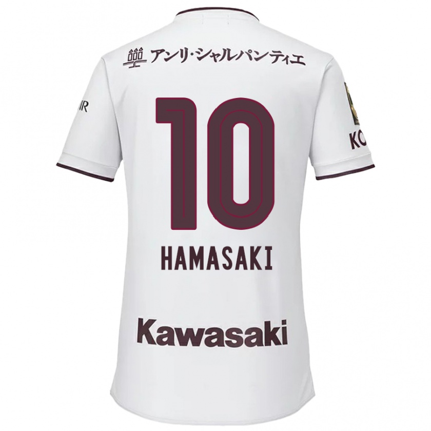 Kandiny Niño Camiseta Kento Hamasaki #10 Blanco Rojo 2ª Equipación 2024/25 La Camisa Chile