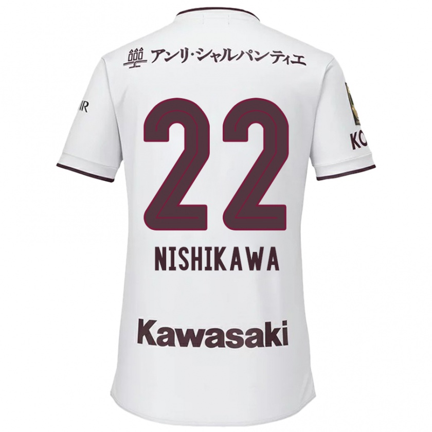 Kandiny Niño Camiseta Aiku Nishikawa #22 Blanco Rojo 2ª Equipación 2024/25 La Camisa Chile