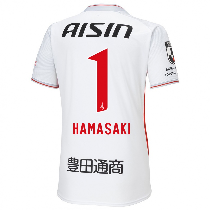 Kandiny Niño Camiseta Shiki Hamasaki #1 Blanco Amarillo Rojo 2ª Equipación 2024/25 La Camisa Chile