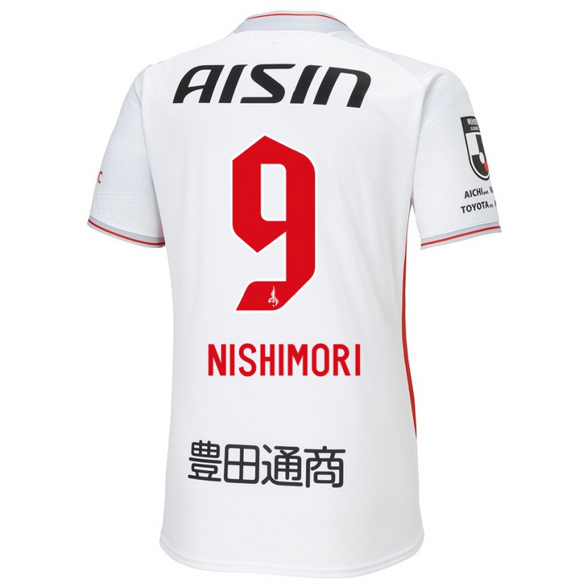 Kandiny Niño Camiseta Naoto Nishimori #9 Blanco Amarillo Rojo 2ª Equipación 2024/25 La Camisa Chile