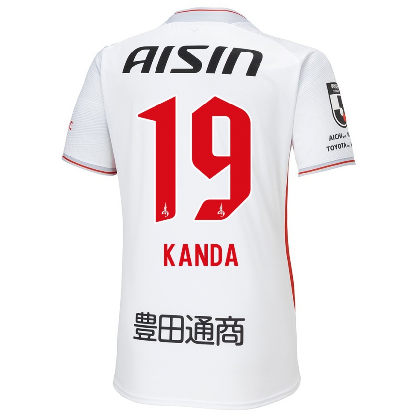 Kandiny Niño Camiseta Ryu Kanda #19 Blanco Amarillo Rojo 2ª Equipación 2024/25 La Camisa Chile