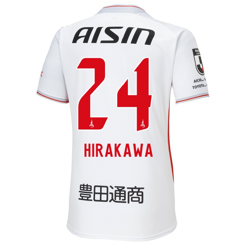 Kandiny Niño Camiseta Haruto Hirakawa #24 Blanco Amarillo Rojo 2ª Equipación 2024/25 La Camisa Chile