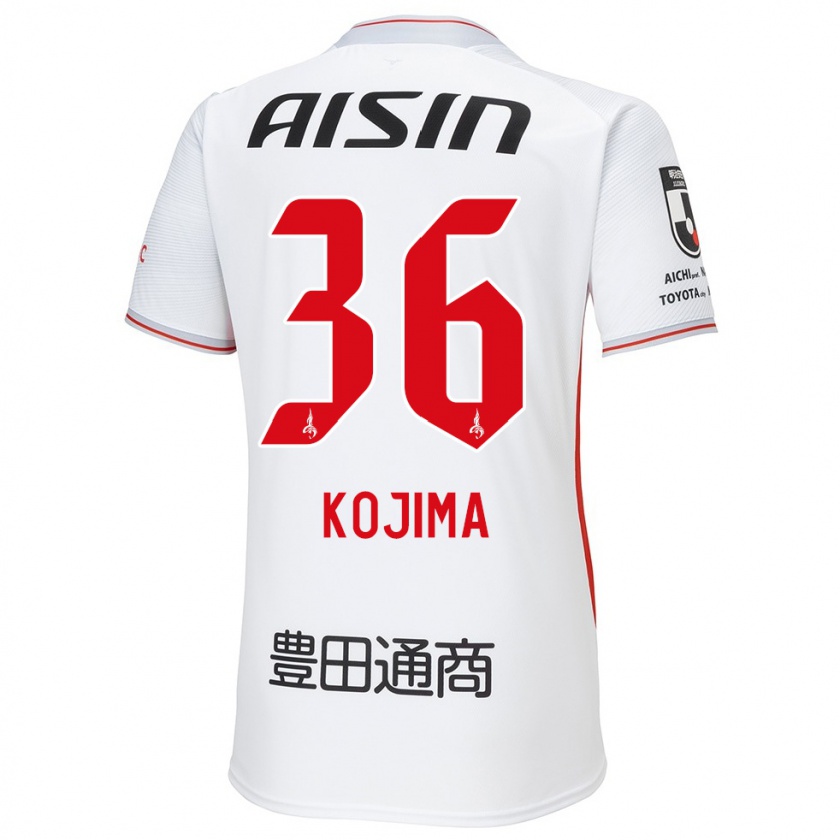 Kandiny Niño Camiseta Aoto Kojima #36 Blanco Amarillo Rojo 2ª Equipación 2024/25 La Camisa Chile