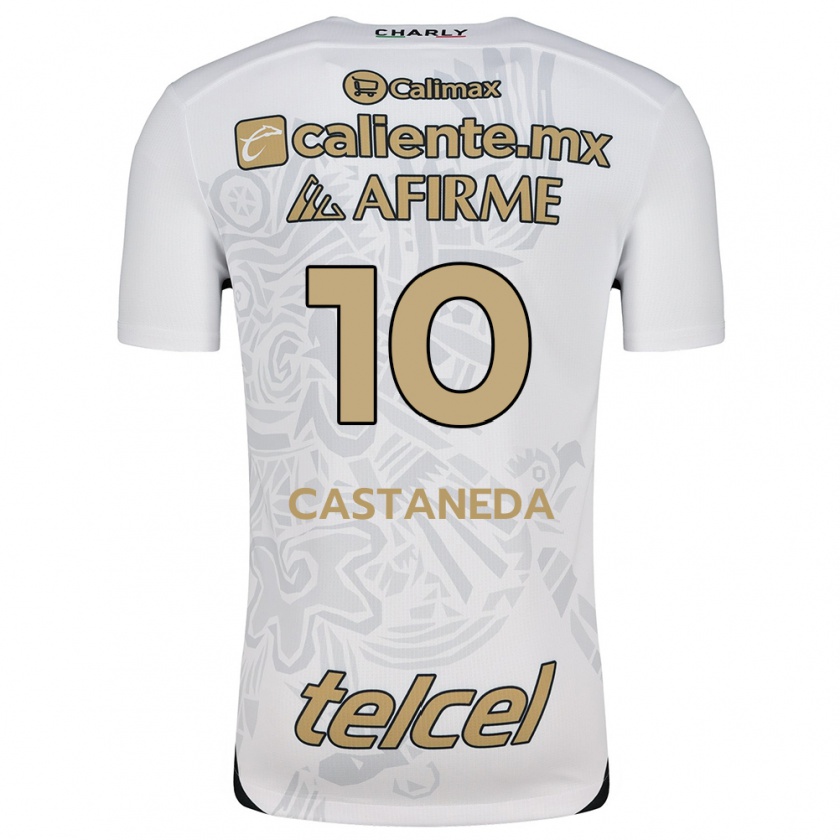 Kandiny Niño Camiseta Kevin Castañeda #10 Blanco Negro 2ª Equipación 2024/25 La Camisa Chile