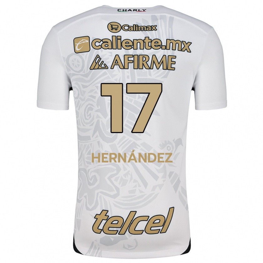 Kandiny Niño Camiseta Rubén Hernández #17 Blanco Negro 2ª Equipación 2024/25 La Camisa Chile