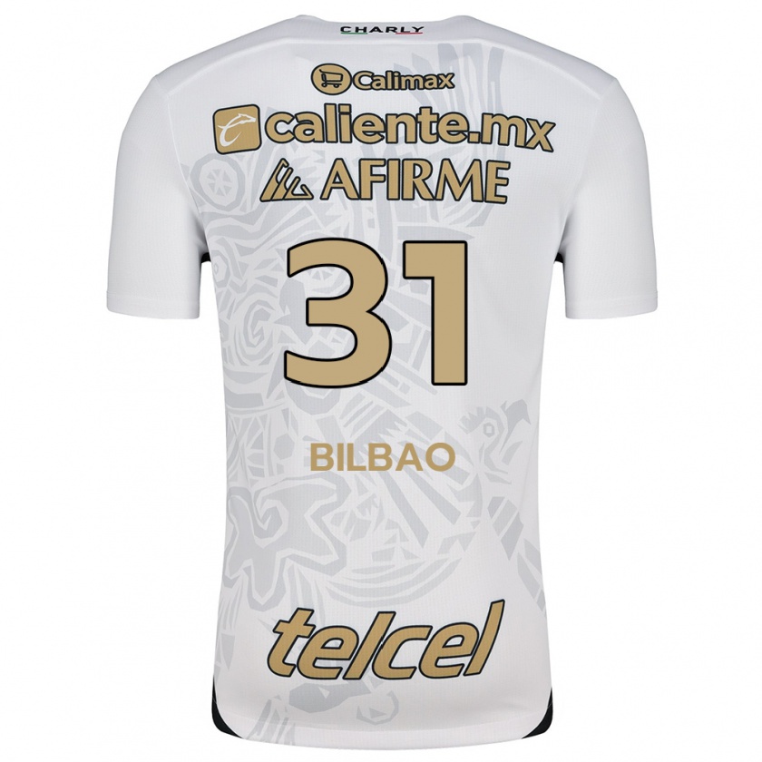 Kandiny Niño Camiseta Unai Bilbao #31 Blanco Negro 2ª Equipación 2024/25 La Camisa Chile