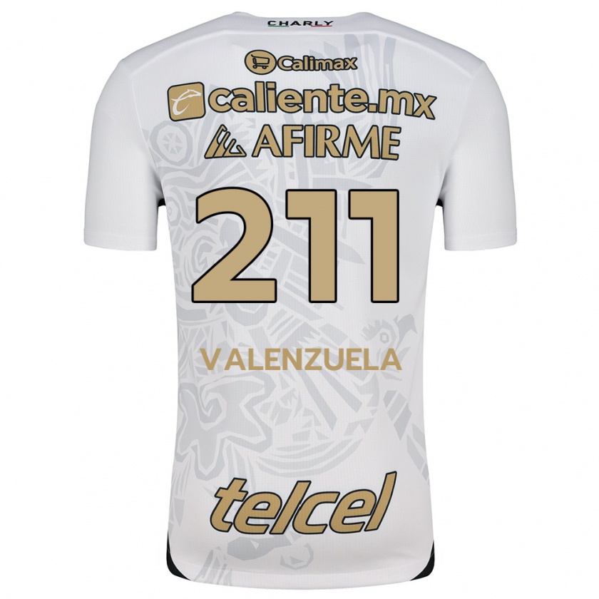 Kandiny Niño Camiseta Aldieri Valenzuela #211 Blanco Negro 2ª Equipación 2024/25 La Camisa Chile