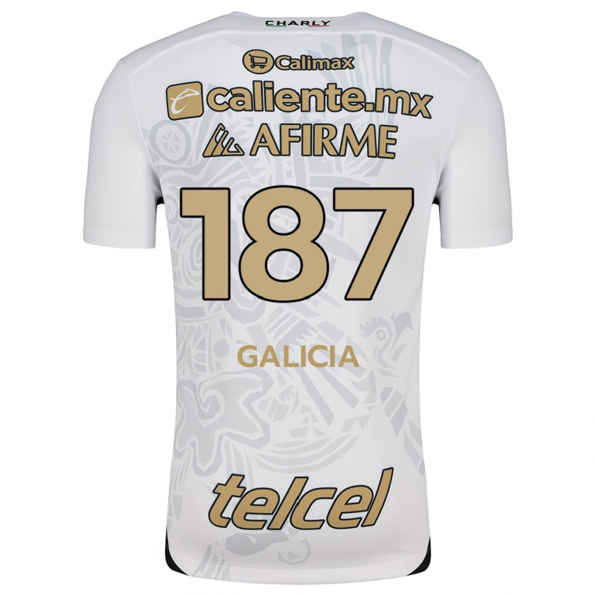 Kandiny Niño Camiseta Carlos Galicia #187 Blanco Negro 2ª Equipación 2024/25 La Camisa Chile