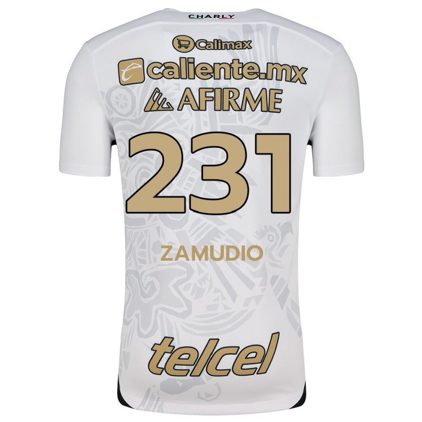 Kandiny Niño Camiseta Irwin Zamudio #231 Blanco Negro 2ª Equipación 2024/25 La Camisa Chile