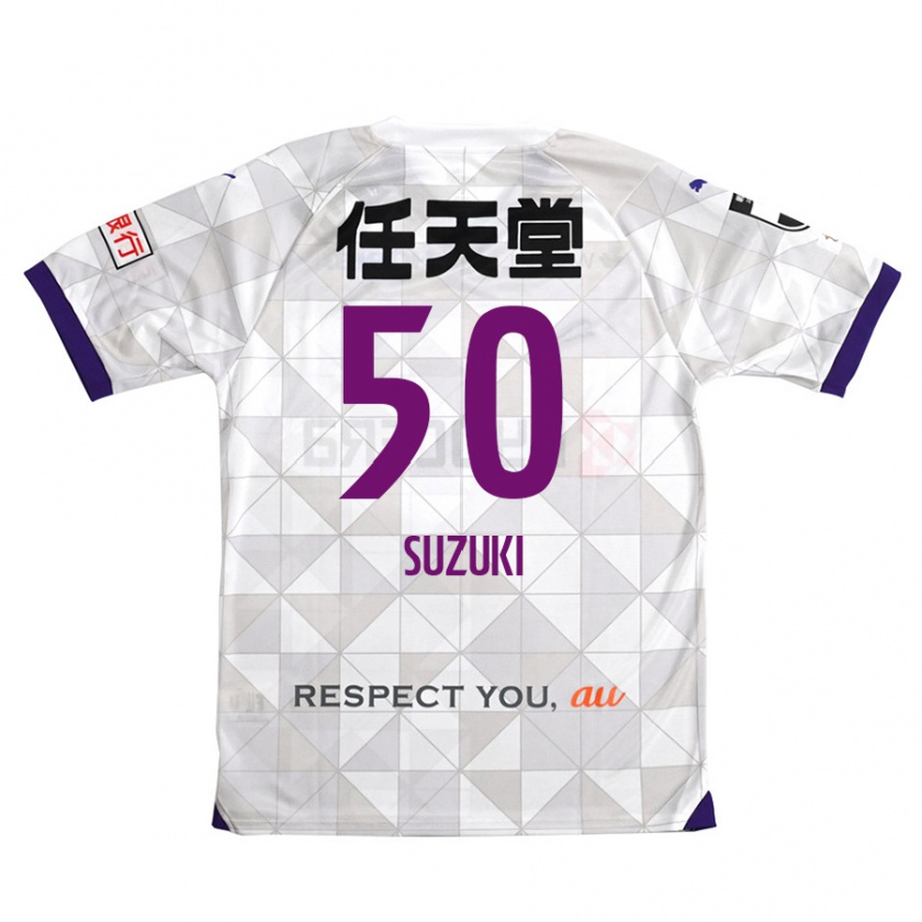 Kandiny Niño Camiseta Yoshinori Suzuki #50 Blanco Morado 2ª Equipación 2024/25 La Camisa Chile