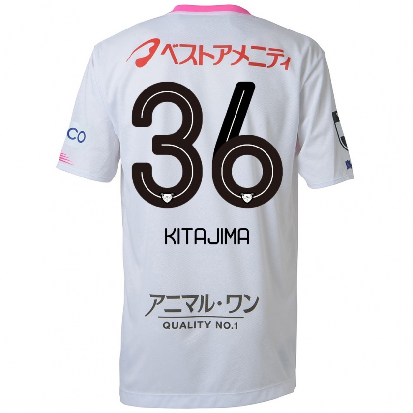 Kandiny Niño Camiseta Fumiya Kitajima #36 Blanco Azul Rosa 2ª Equipación 2024/25 La Camisa Chile