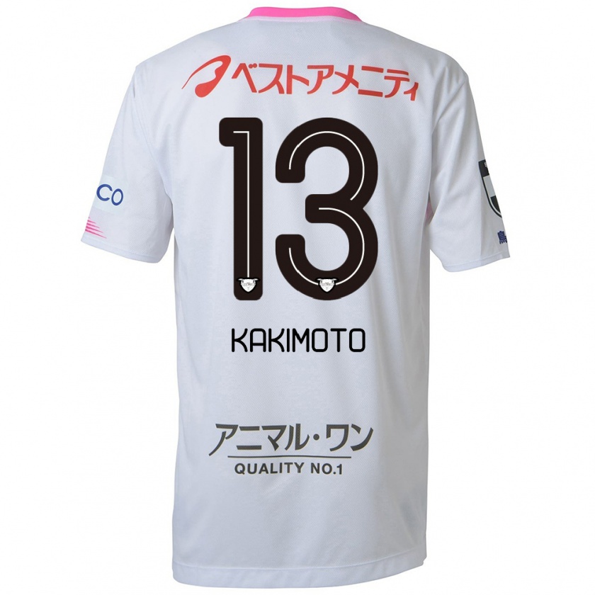 Kandiny Niño Camiseta Yuto Kakimoto #13 Blanco Azul Rosa 2ª Equipación 2024/25 La Camisa Chile