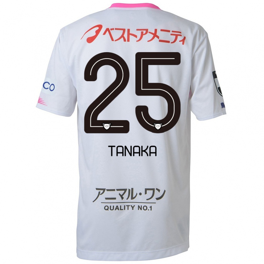 Kandiny Niño Camiseta Yuto Tanaka #25 Blanco Azul Rosa 2ª Equipación 2024/25 La Camisa Chile