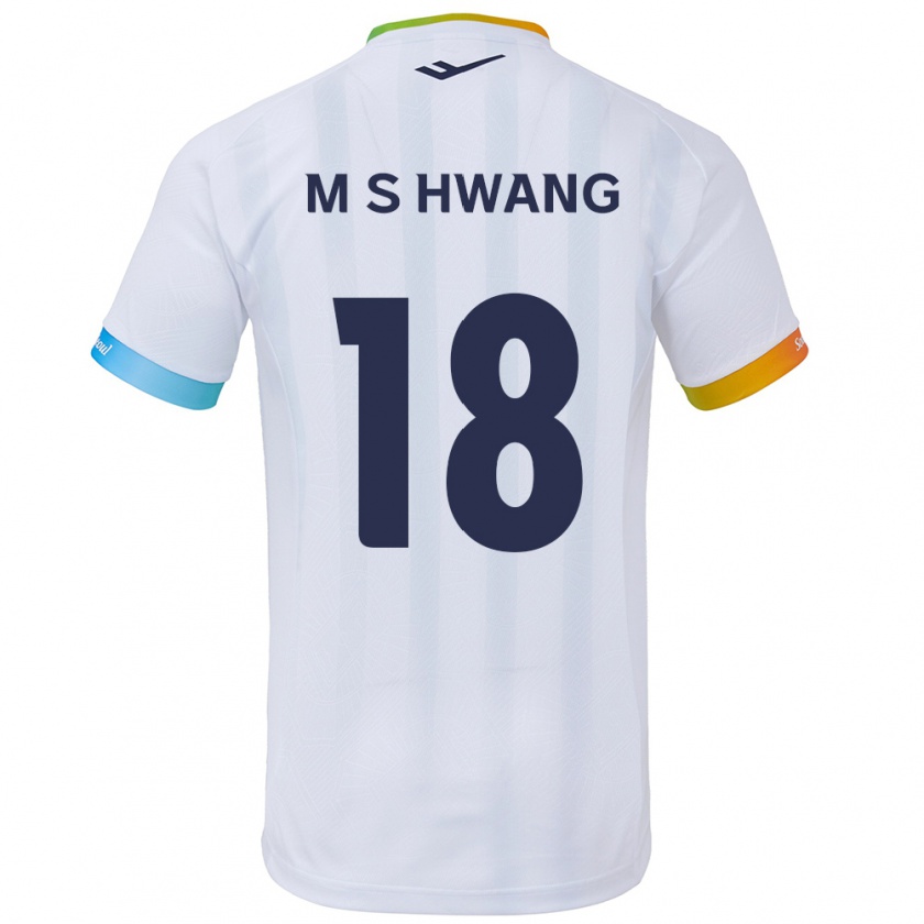 Kandiny Niño Camiseta Seong-Min Hwang #18 Blanco Azul 2ª Equipación 2024/25 La Camisa Chile