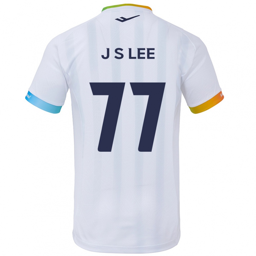 Kandiny Niño Camiseta Seung-Joon Lee #77 Blanco Azul 2ª Equipación 2024/25 La Camisa Chile