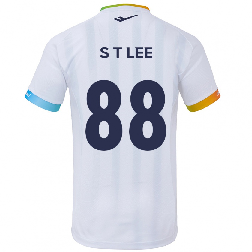 Kandiny Niño Camiseta Tae-Seok Lee #88 Blanco Azul 2ª Equipación 2024/25 La Camisa Chile