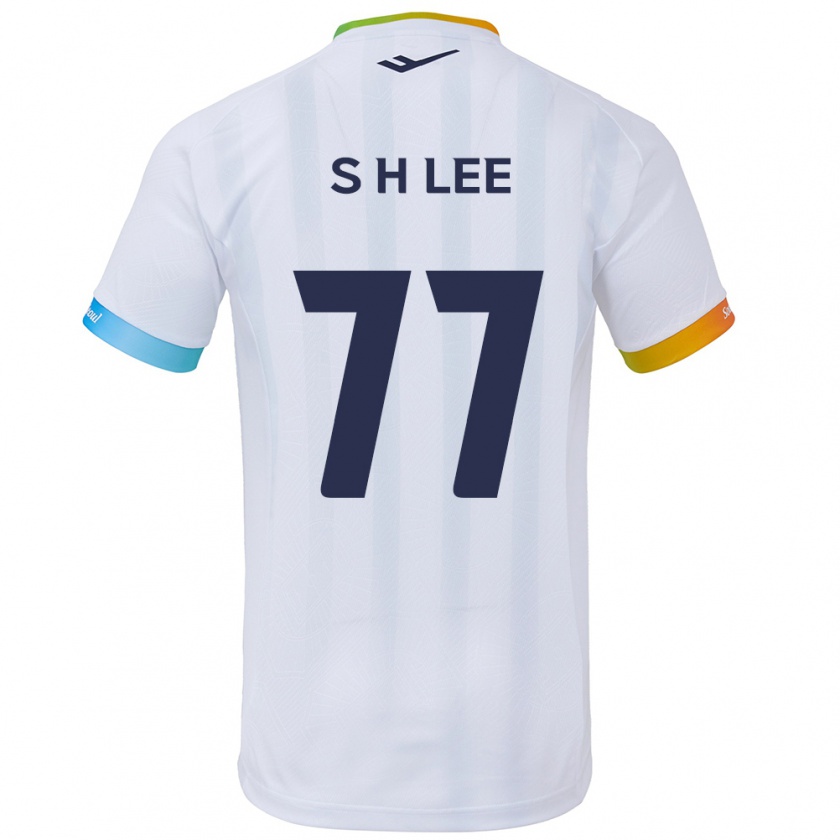 Kandiny Niño Camiseta Hyeon-Seung Lee #77 Blanco Azul 2ª Equipación 2024/25 La Camisa Chile