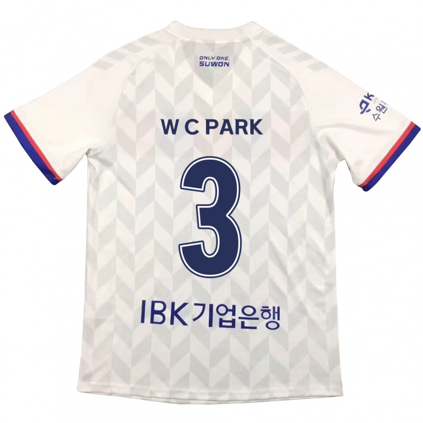 Kandiny Niño Camiseta Cheol-Woo Park #3 Blanco Azul 2ª Equipación 2024/25 La Camisa Chile