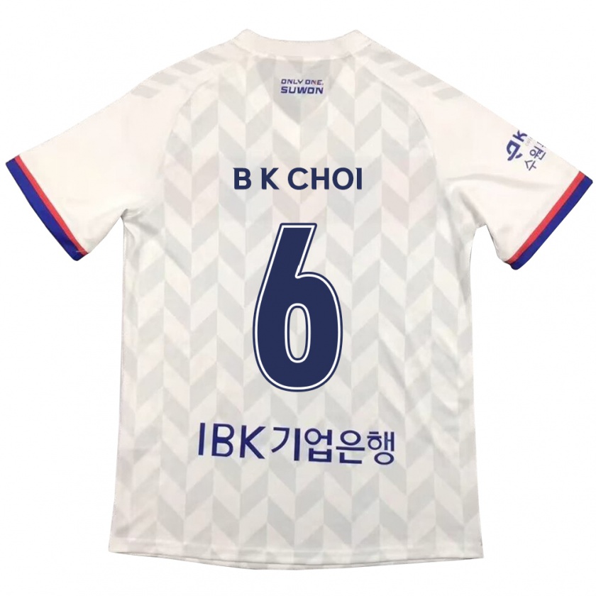 Kandiny Niño Camiseta Kyu-Baek Choi #6 Blanco Azul 2ª Equipación 2024/25 La Camisa Chile