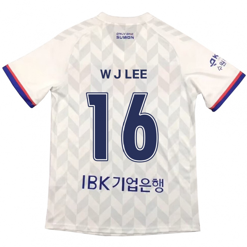 Kandiny Niño Camiseta Jae-Won Lee #16 Blanco Azul 2ª Equipación 2024/25 La Camisa Chile