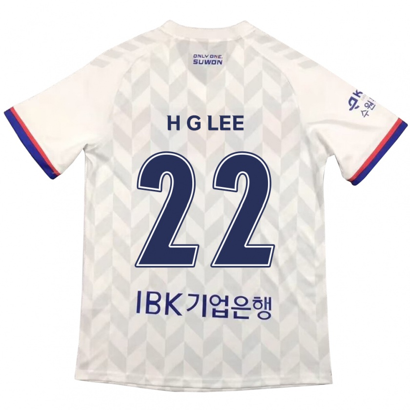 Kandiny Niño Camiseta Gwang-Hyeok Lee #22 Blanco Azul 2ª Equipación 2024/25 La Camisa Chile