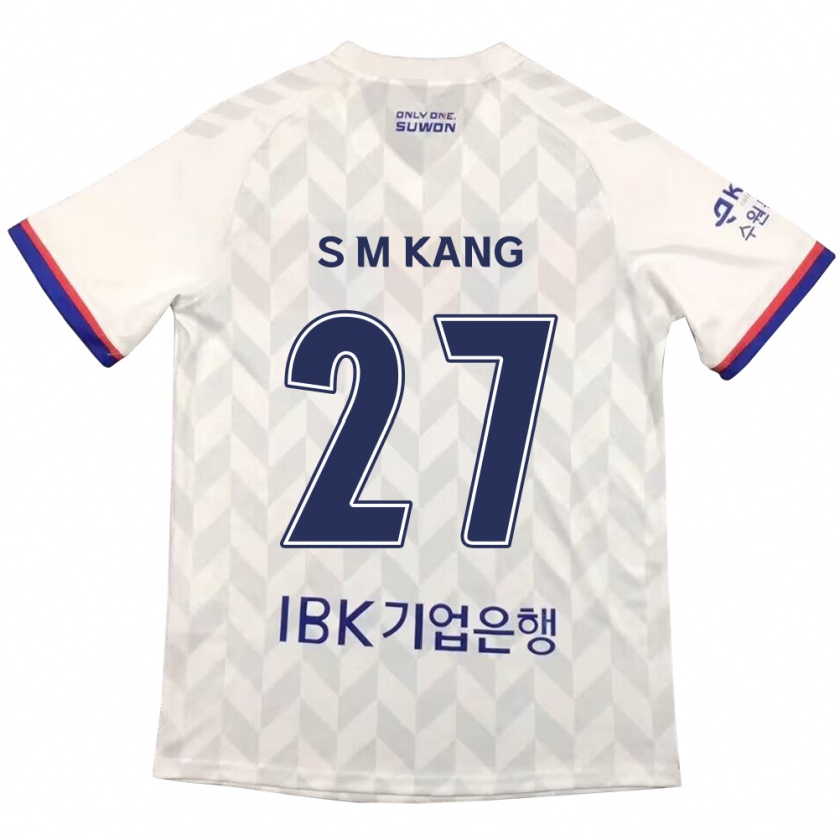 Kandiny Niño Camiseta Min-Sung Kang #27 Blanco Azul 2ª Equipación 2024/25 La Camisa Chile