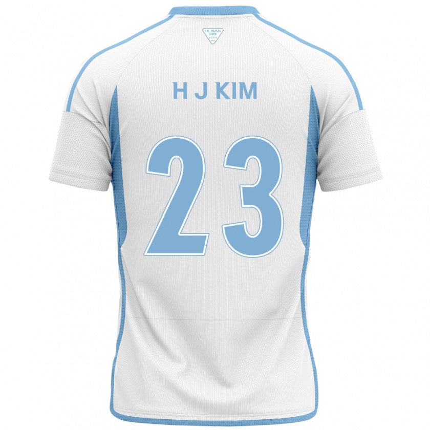 Kandiny Niño Camiseta Ju-Hwan Kim #23 Blanco Azul 2ª Equipación 2024/25 La Camisa Chile