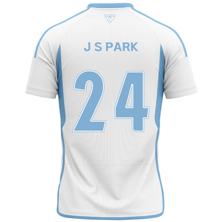 Kandiny Niño Camiseta Sang-Jun Park #24 Blanco Azul 2ª Equipación 2024/25 La Camisa Chile