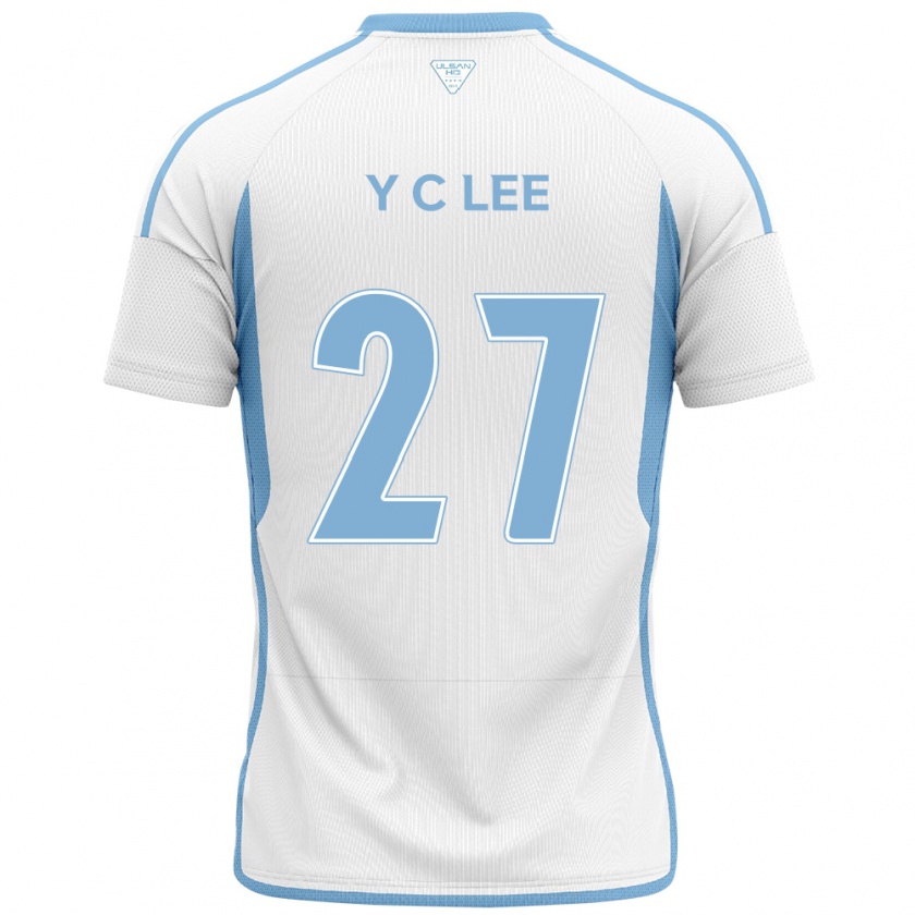 Kandiny Niño Camiseta Chung-Yong Lee #27 Blanco Azul 2ª Equipación 2024/25 La Camisa Chile