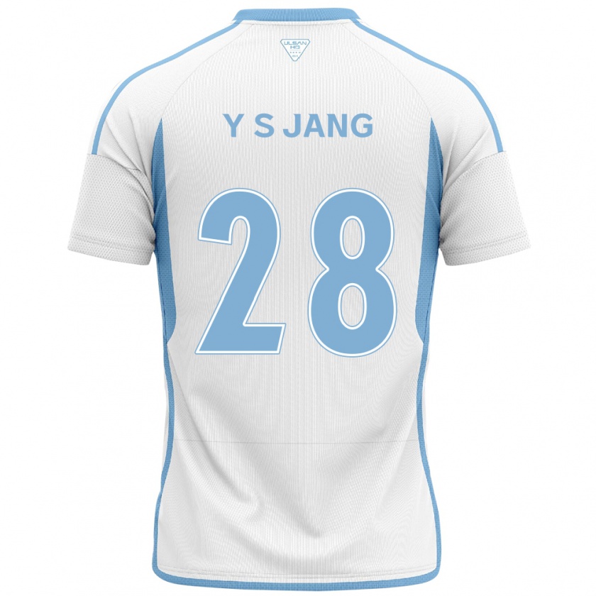 Kandiny Niño Camiseta See-Young Jang #28 Blanco Azul 2ª Equipación 2024/25 La Camisa Chile