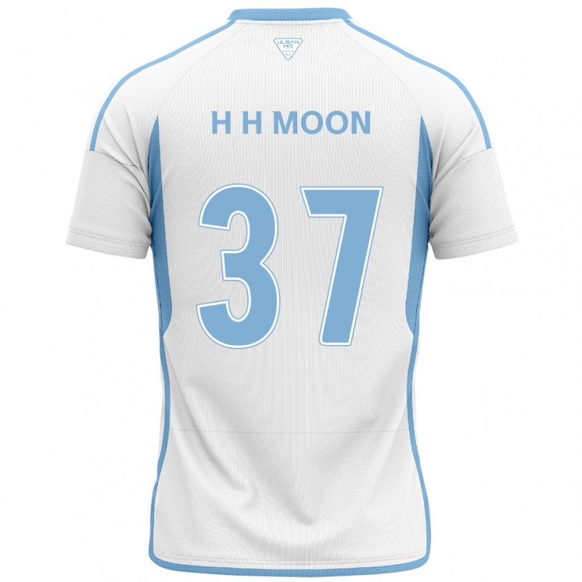 Kandiny Niño Camiseta Hyeon-Ho Moon #37 Blanco Azul 2ª Equipación 2024/25 La Camisa Chile