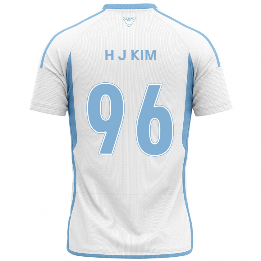 Kandiny Niño Camiseta Ji-Hyun Kim #96 Blanco Azul 2ª Equipación 2024/25 La Camisa Chile