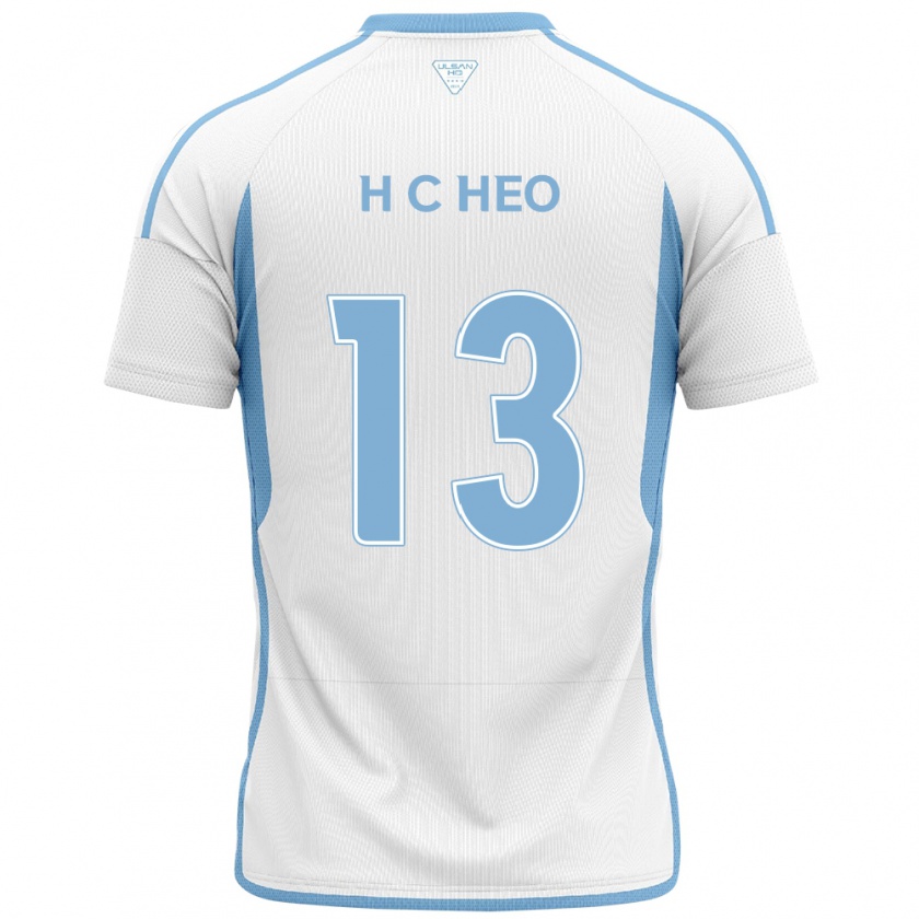 Kandiny Niño Camiseta Chan-Hoe Heo #13 Blanco Azul 2ª Equipación 2024/25 La Camisa Chile