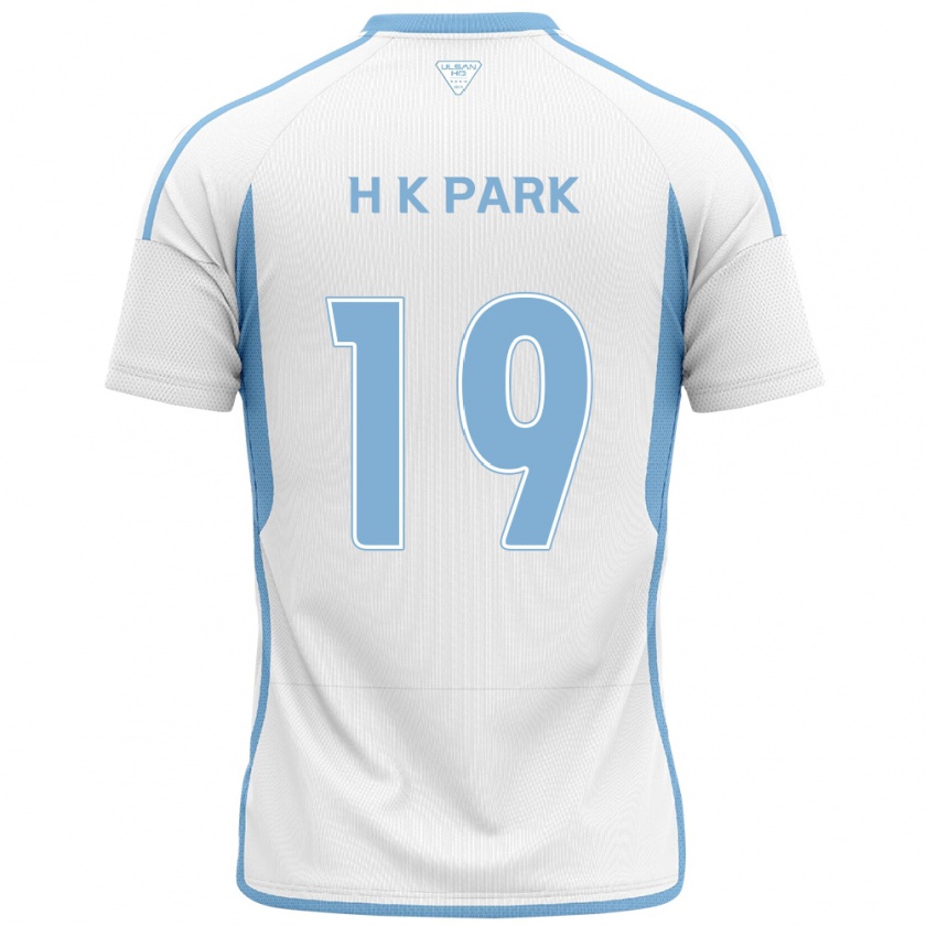 Kandiny Niño Camiseta Kang-Hyun Park #19 Blanco Azul 2ª Equipación 2024/25 La Camisa Chile