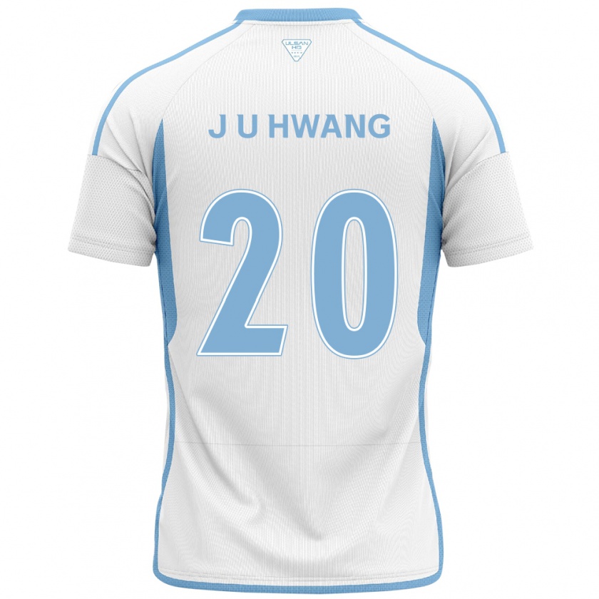 Kandiny Niño Camiseta Ui-Jun Hwang #20 Blanco Azul 2ª Equipación 2024/25 La Camisa Chile