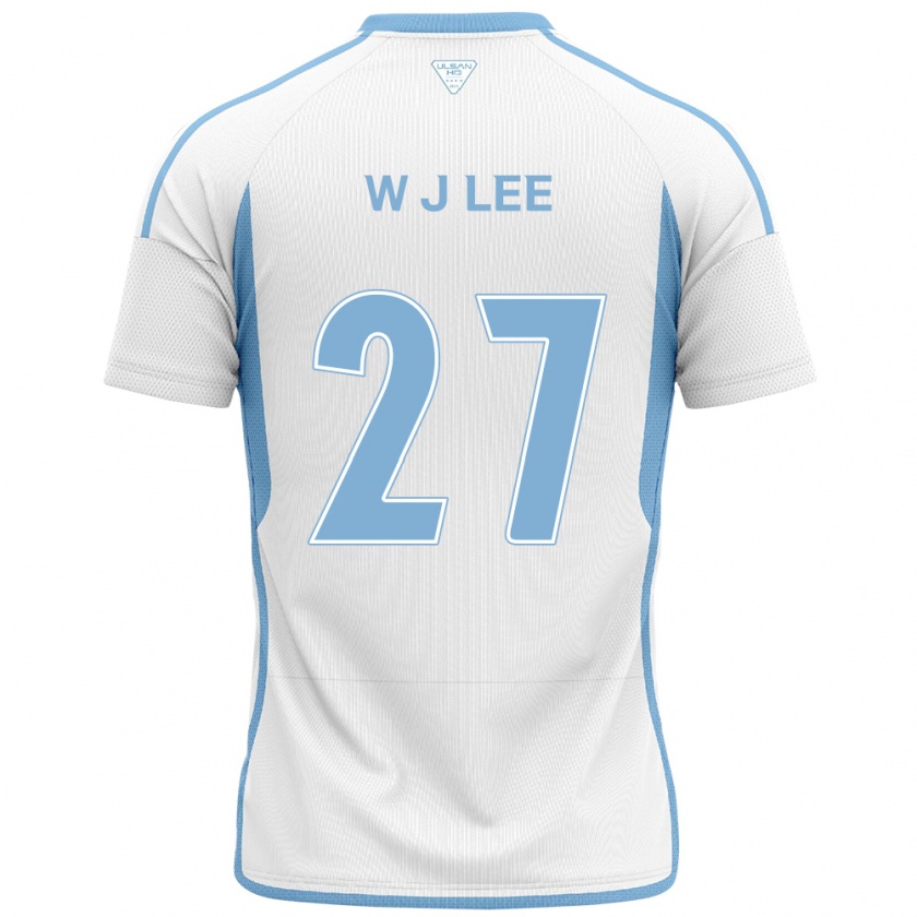 Kandiny Niño Camiseta Ji-Woo Lee #27 Blanco Azul 2ª Equipación 2024/25 La Camisa Chile